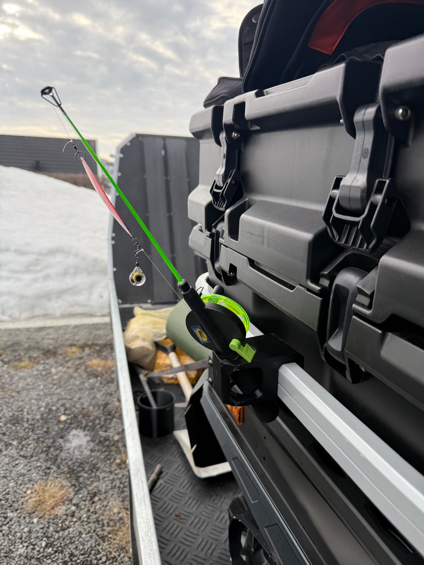 Handle bracket for ice fishing rod BRP