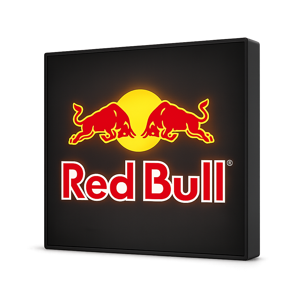 Red Bull Lysboks med LED – Garasjeskilt