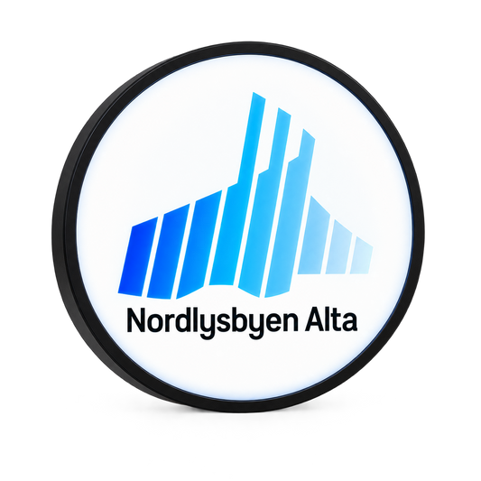 Nordlysbyen Alta Lysboks med LED – Suvenirskilt